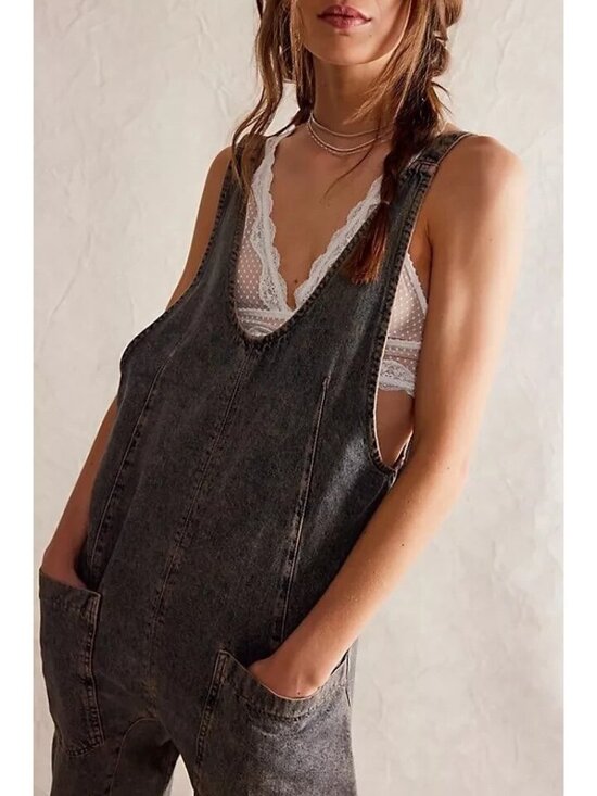 Free People Shoes - Free People We The Free High Roller Jumpsuit mineral black romper Size XS
